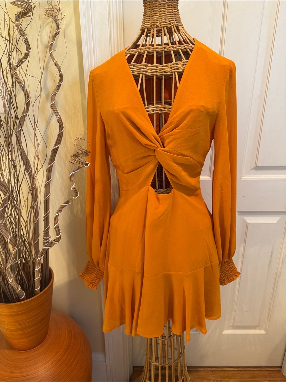Finders Keepers mustard colored dress